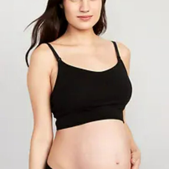 Two Maternity Nursing Brami Top Black/White - Picture 1 of 6